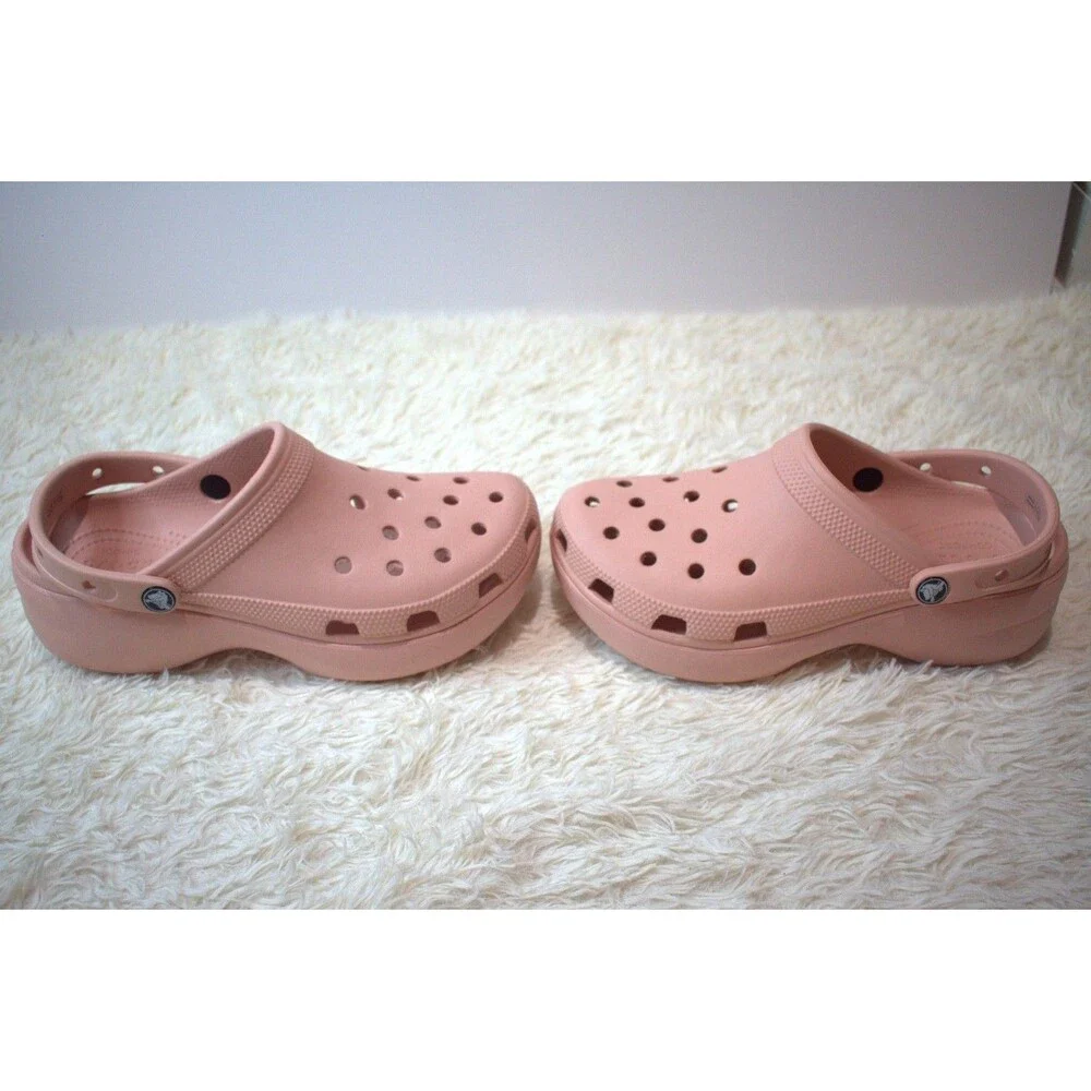 Crocs Platform Comfort Clogs in Blush Pink/Peachy (206750‑6I8) - Women’s Size 9